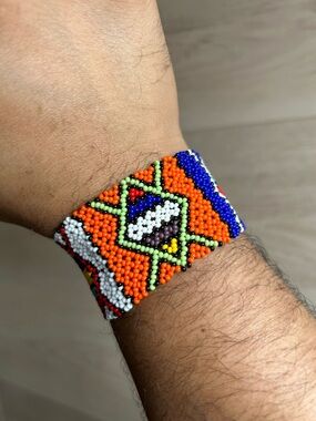 Huichol Handcrafted Beaded Cuff Bracelet